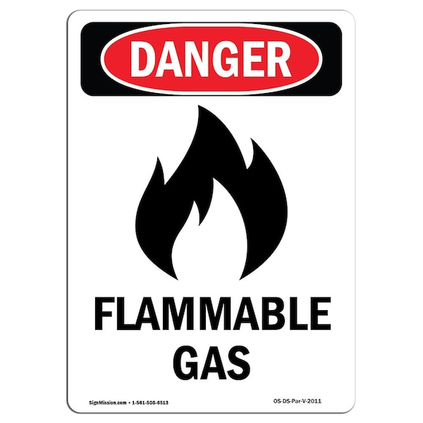 Safety Sign, OSHA Danger, 5" Height, Portrait, D-35-V-2011-10PK